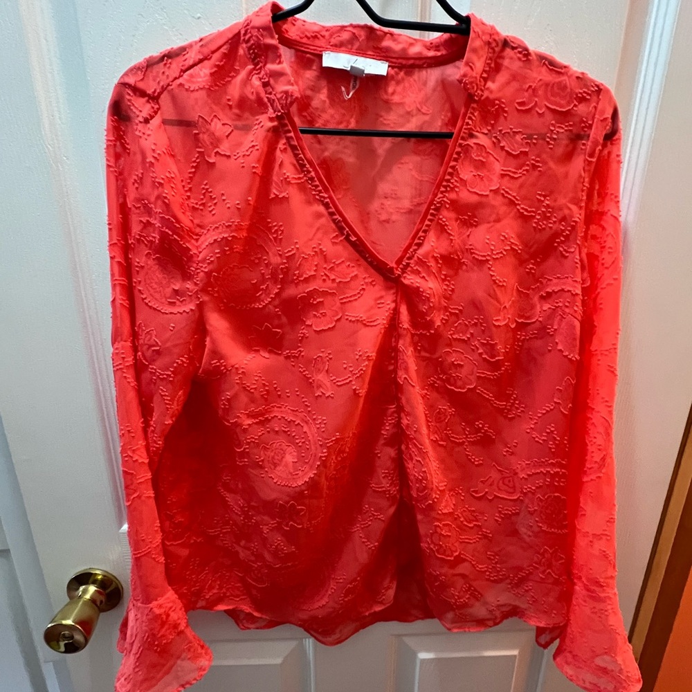 Elegant Orange Lace Women's Top